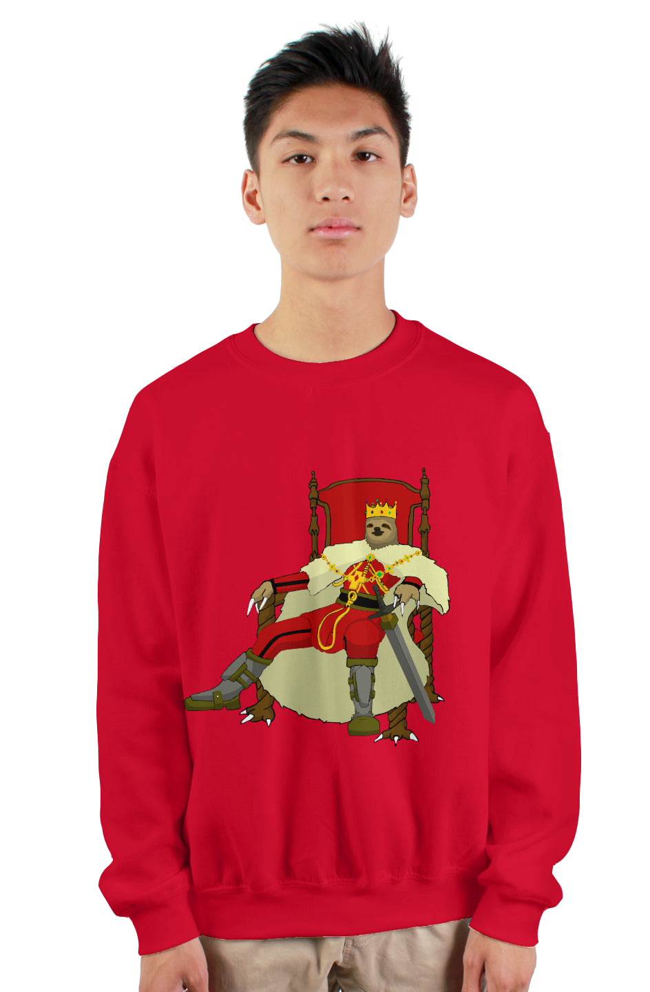 Sloth King Sweatshirt- Red