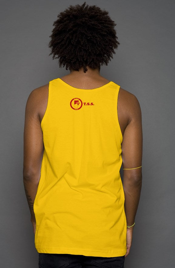 Logo tank top- Gold/Red