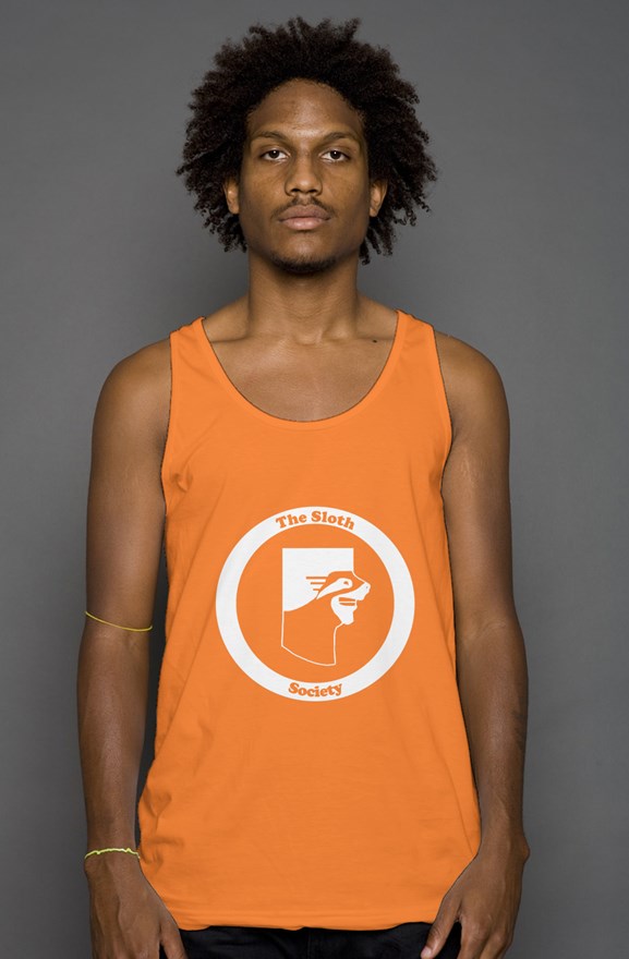 Logo tank top- Orange/White