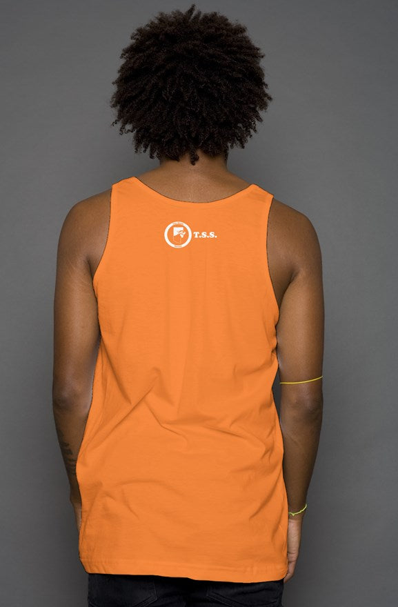 Logo tank top- Orange/White