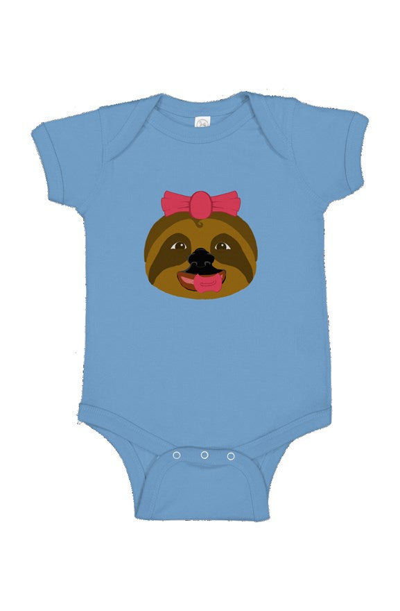 Girl Baby Sloth Infant Fine Jersey Bodysuit