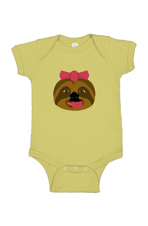Girl Baby Sloth Infant Fine Jersey Bodysuit