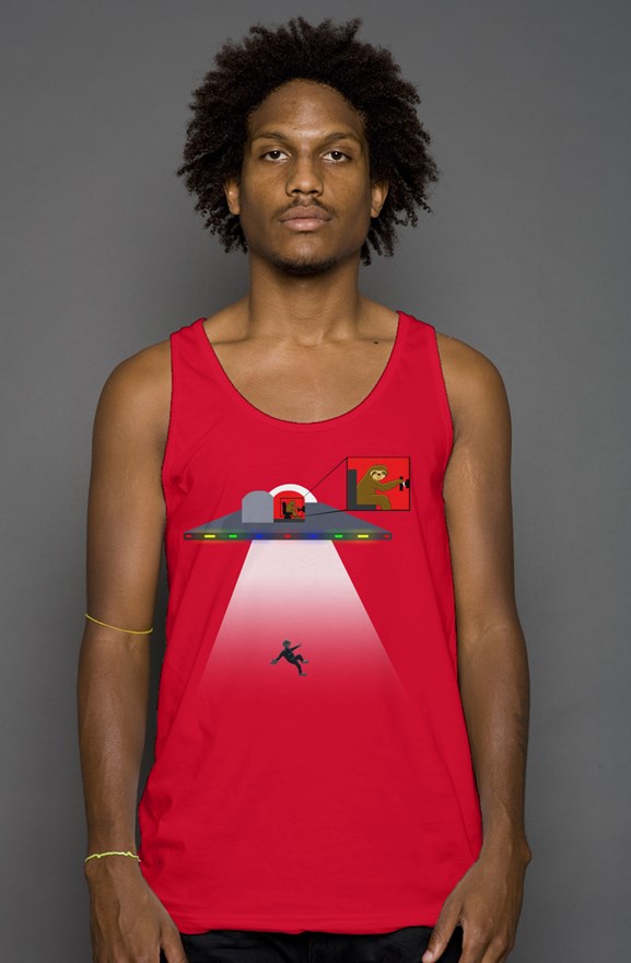 Slothduction tank top- Red