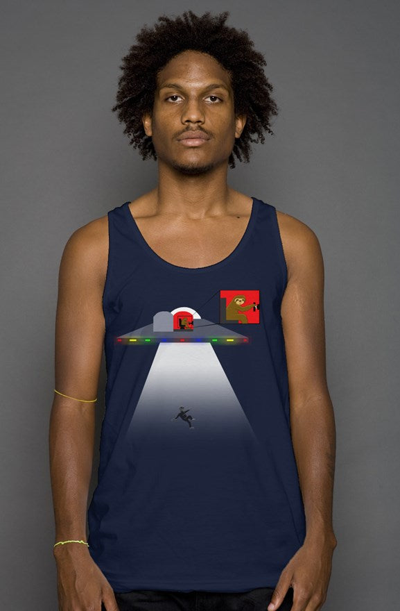 Slothduction tank top- Blue