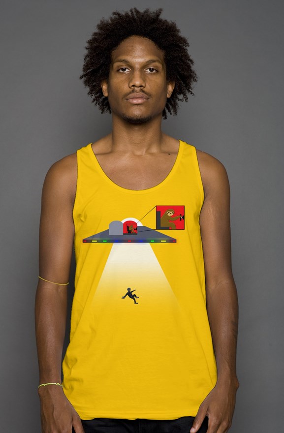 Slothduction tank top- Yellow