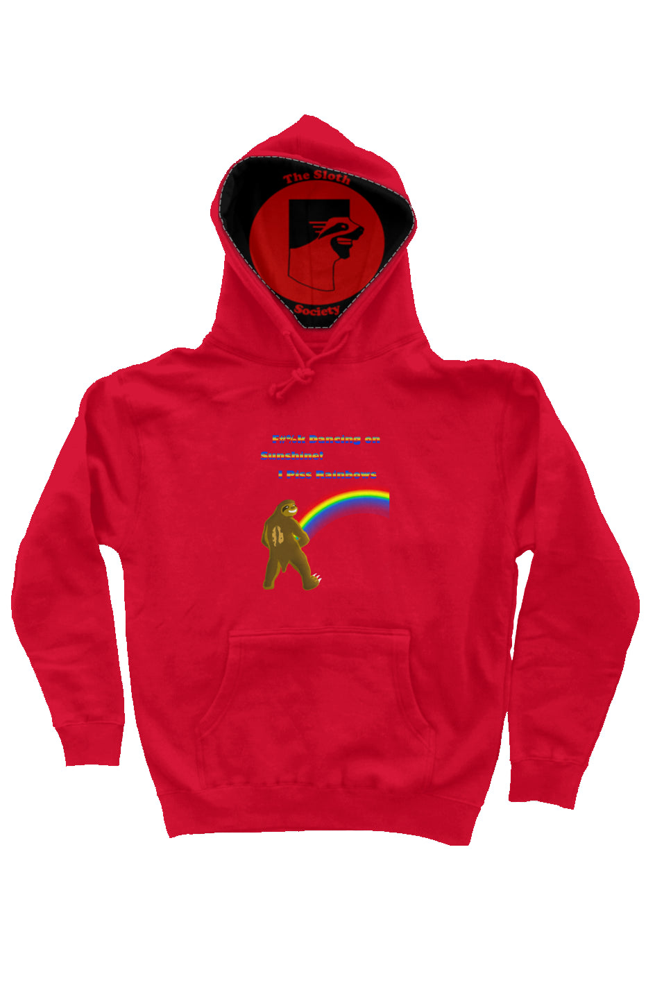 Pissing Rainbow Censored Hoodie- Red