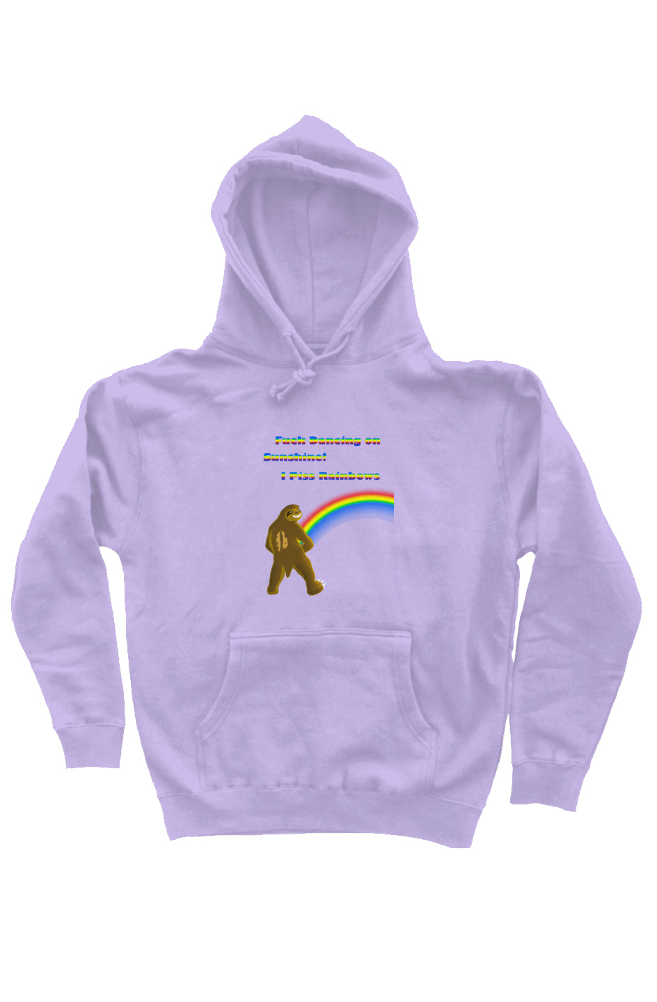 Pissing Rainbows heavyweight pullover hoodie-Laven