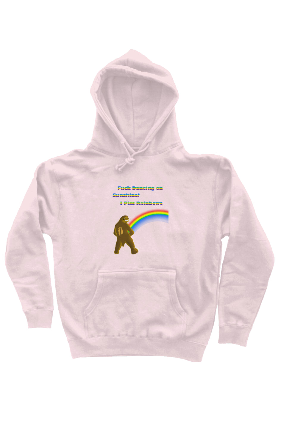 Pissing Rainbows heavyweight pullover hoodie-Pink